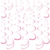 Pink Ceiling Swirl Foil Decorations Hanging Plastic Streamer Themed Swirl
