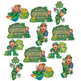 Beistle St Patrick's Day Cutouts, 12"-14", Multicolor