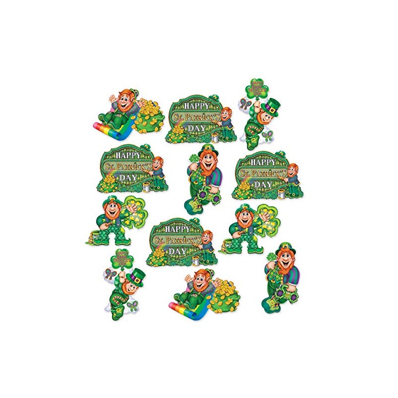 Beistle St Patrick's Day Cutouts, 12"-14", Multicolor