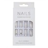 Square Press On Nails Medium Fake Nails Chrome With Mirror