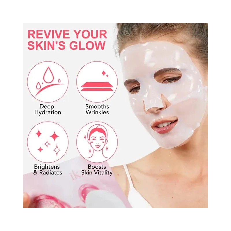 4 Mascarillas Bio Colágeno Hidratante Con Ácido Hialurónico