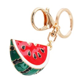 JewelBeauty Fashion Watermelon Rhinestone Oil Dripping Alloy Women Car Keychain Bag Charm