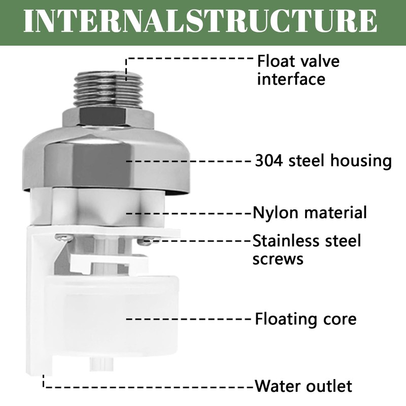 Float Valve for Water Tank Pool 1/2 Inch Automatic Water