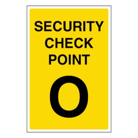 V Safety Security Check Point O 100 x 150 mm - 1mm Rigid Plastic