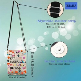 FEELMEM High School Musical Gift Eat Sleep Musicals Theatre Crossbody Bag High School Broadway Musical Merchandise Gift