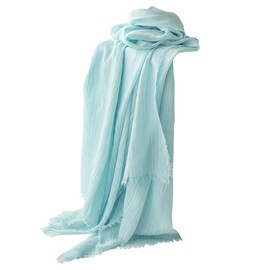 Canxiaoba Women Summer Scarfs Large Long Lightweight Linen Beach Gauze Shawl Wrap 75”×40” (Mint Green)