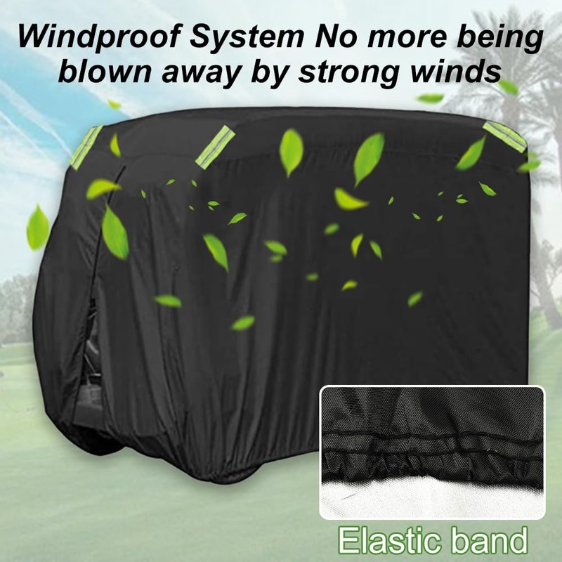 XIMINZ Golf Cart Cover 6 Passenger 210D Oxford Cloth Waterproof,