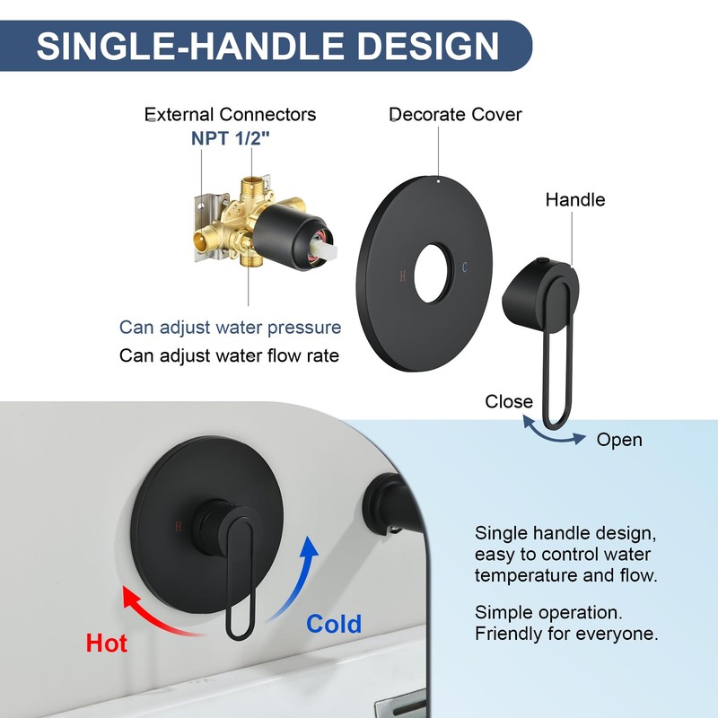 Taplong Hand Shower with Slide Bar and Tub Spout, 8