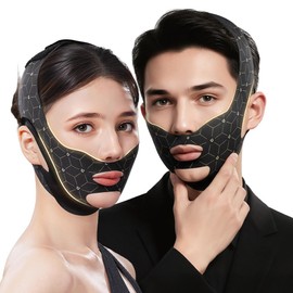 Reductor de papada, cinturones tonificadores faciales ajustables, cintas para lifting facial, moldeador de mandíbula antideslizante Chinology, correa de barbilla reutilizable para dormir, V L