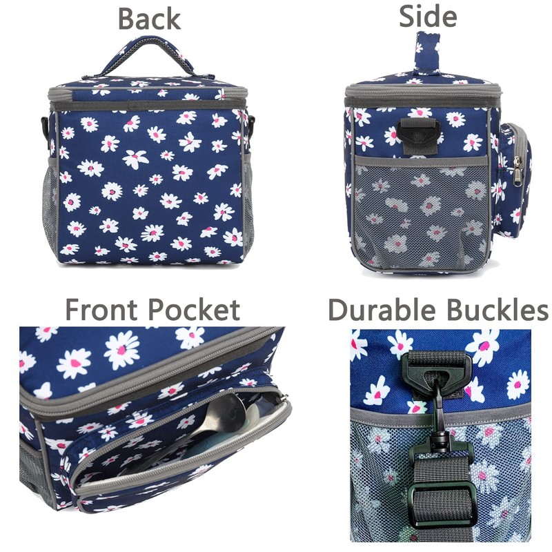 FlowFly Insulated Reusable Lunch Bag Adult Large Lunch Box for