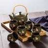KEYDUACU Japanese Tea Set, Kiln-Formed Ceramic Tea Set, Plum Blossom