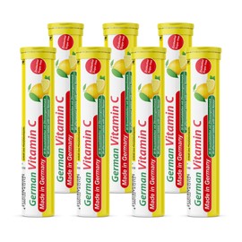German Vitamin C Effervescent Tablets Pack of 140 - Lemon Flavour, Sugar-Free, Vegan - 180 mg Vitamin C - T&D Pharma German - Made in Germany