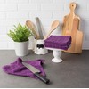 DII Basic Terry Collection Solid Windowpane Dishcloth Set, 12x12, Eggplant,