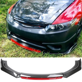 KEEPDSGN For Honda Civic SI Coupe 2006-2021 Front Bumper Splitter Red Lip Carbon Fiber