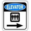 ELEVATOR RIGHT ARROW Aluminum Composite Outdoor Sign 8.5" x10"