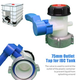 75mm Outlet Tap for IBC Tank Drain Adapter Tap Adapter Valve Stopcock Rainwater Tank Drain Tap for IBC Tank Fitting for Oil Fuel Water