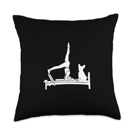 Funny Reformer Pilates with French Bulldog Throw Pillow