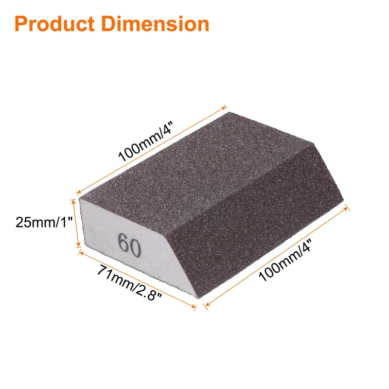 sourcing map 4pcs Sanding Sponge Blocks 120-180 Grit Sanding Sponge