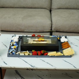 Silicone Mat for Solo Stove Mesa XL&Tabletop Fire Pit, Heat-Resistant Grill Mat, Indoor Fireplace Accessories, Portable Cooking Pad for Smores Maker, Deck, Patio, BBQ,Cooking,and Outdoor Use-Gray