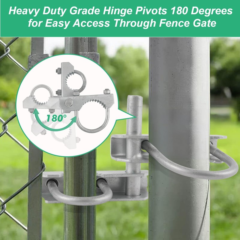 Wmebee 4-1/2" Chain Link Fence 180 Degree Commercial Duty Gate