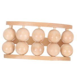 VICASKY Wooden Handheld Neck Roller Massager for Muscle Relief Durable Manual Acupoint Massage Tool with Ergonomic Handle Portable Body Relaxation Roller for Shoulder and Neck at Home