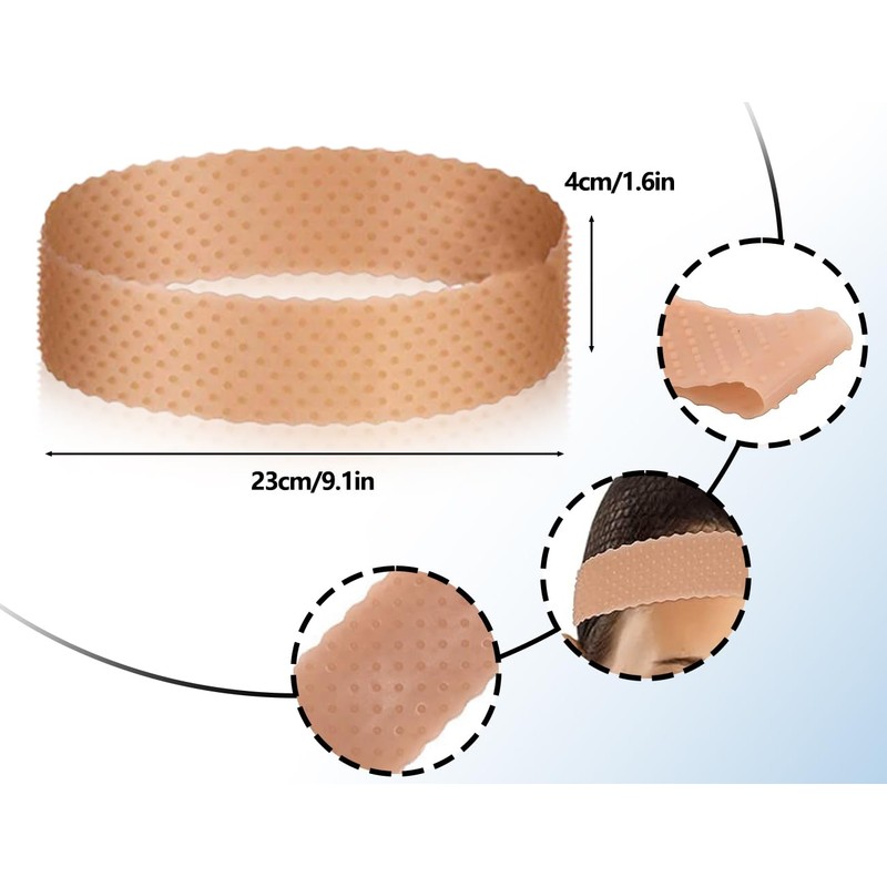 KAPSING Pack of 2 Orange Brown Seamless Wig Cap Sweatproof