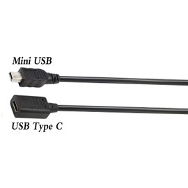 zdyCGTime 2-Pack USB 2.0 Type-C Female to USB Mini B Male Extension Cable, 30CM