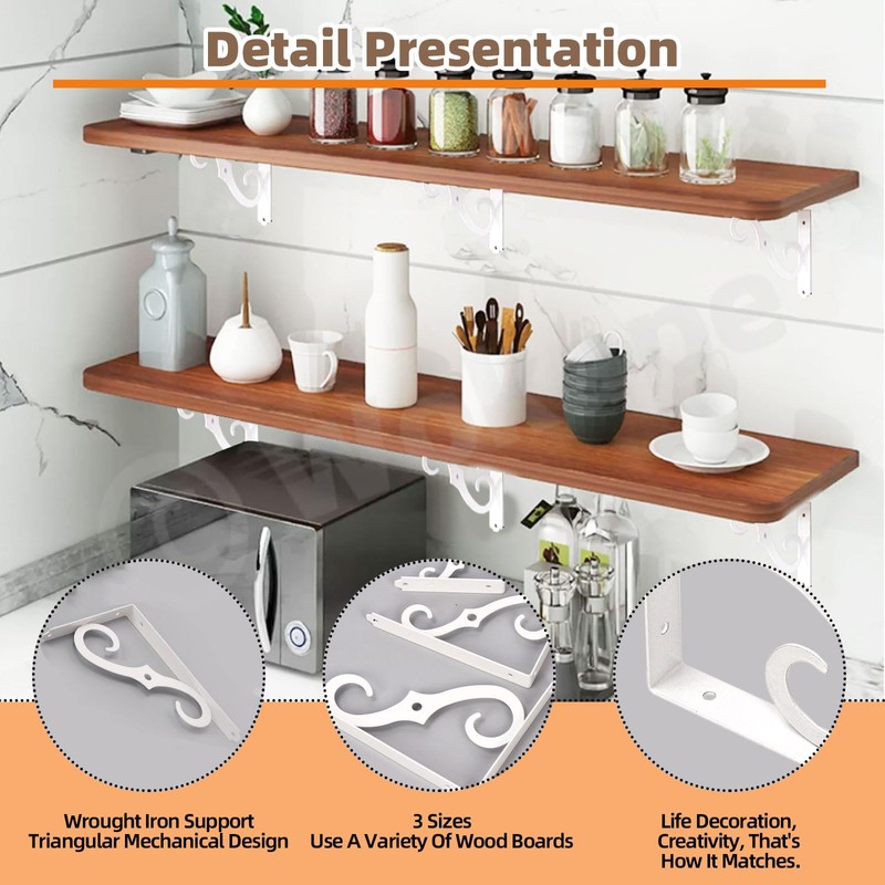 Wokape 2 Pack L Bracket Decorative Shelf Brackets 10 Inch