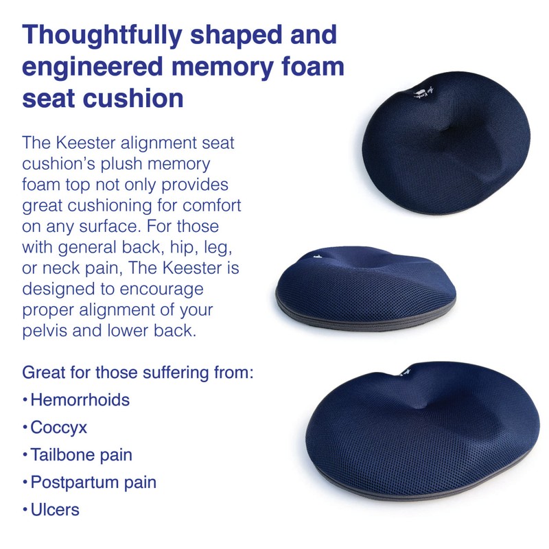 Keester Back and Hip Alignment Seat Cushion, The, for Proper