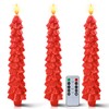 Homemory 3 Pcs Christmas Tree Candles with Remote, Waxy Flameless