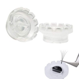 Luckycivia - 300 unidades de ventosas de pegamento para pestañas, vaso de flores rápidas para afilar o cerrar ventiladores de volumen, extensiones de pestañas, soporte de pegamento y herramienta organizadora de pestañas