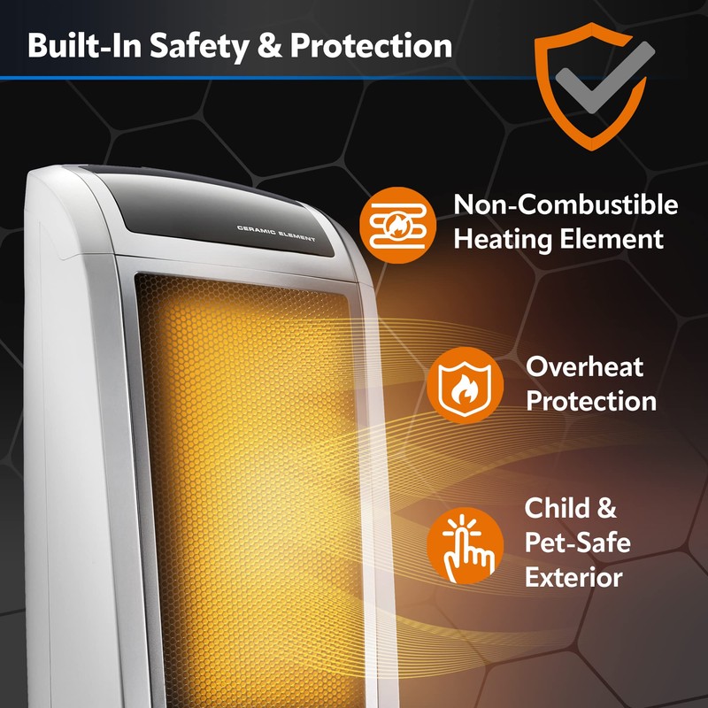 Lasko Oscillating Digital Ceramic Tower Heater for Home with Overheat