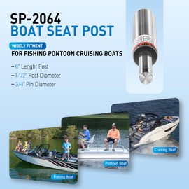 2 Packs SP-2064 Lock-Pin 3/4" Boat Seat Post - 16" Tall Aluminum Non-Threaded Pin Post 1.5" Diameter for Fishing Pontoon Cruising Boats