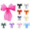 Organza Chair Sashes Wider Fuller Cover Party Decoration (Yellow, 10Pcs)