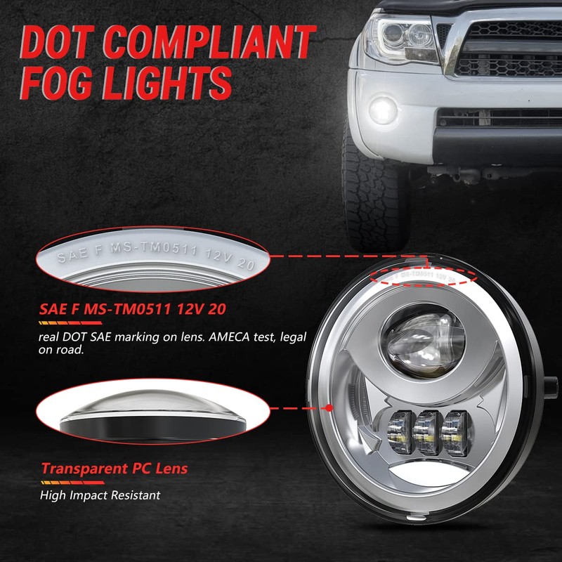 GXENOGO - Conjunto de luz antiniebla LED compatible con Tacoma