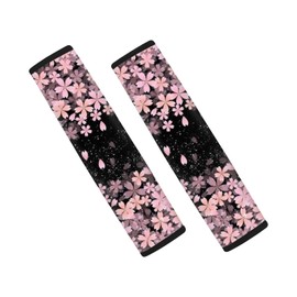 Wanyint Pink Sakura Seat Belt Pads Safety Belt Luggage Strap Cover Cherry Blossoms Shoulder Cushion for Women Men Seatbelt Cover for SUV Truck Vans Sedans
