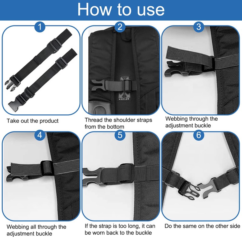 Esteopt Chest Strap Backpack, Black, Nylon, Modern, Buckle, Backpack Strap,