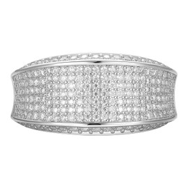 SweetJew Mens Moissanite Wedding Band 925 Sterling Silver 2ct D Color VVS1 Clarity 217 Round Cut Lab Created Stone Promise Ring Engagement Band Gift for Him Size 7-14, Stone, Moissanite