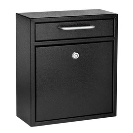 AdirOffice Wall Mount Mailbox - Mailbox with Lock and Keys- Durable Wall Mounted Locking Mailbox and Cash Drop Box for House, Apartments and Bussiness After Hours Deposits