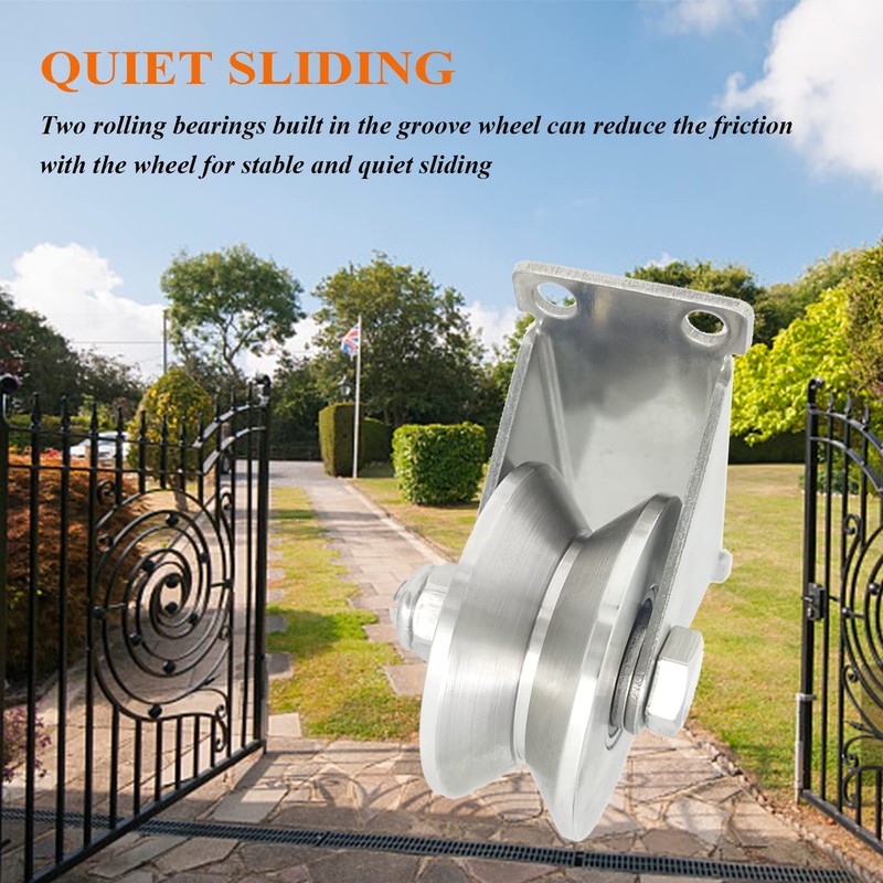 3in Stainless Steel Sliding Gate Wheels V Groove Track Roller