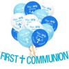Volsha Blue First Communion Decorations: Boy Pennant & 12 Balloons