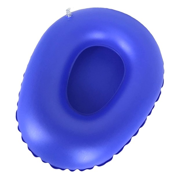 LiXiongBao Portable Air Bedpan, Inflatable Cushions Potty for Home Hospital Elderly Bedridden, Washable Air Inflation Bed Pans for Females, Inflatable Stool Toilet Nursing Toilet (Blue)