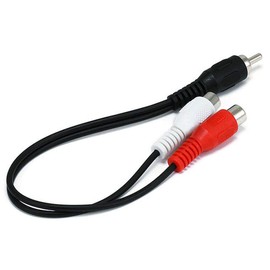 Monoprice 100663 6-Inch RCA Plug/2 RCA Jack Cable, Black