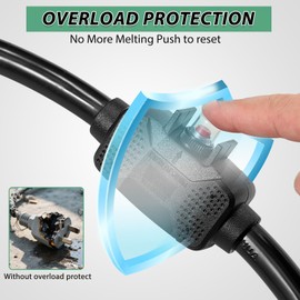 Overload Protector 30 Amp to 50 Amp RV Adapter Cord with Circuit Breaker and Twist Lock,NEMA TT-30P to NEMA 14-50R Dogbone Electrical Power Adapter with Upgraded Handle,ETL Listed