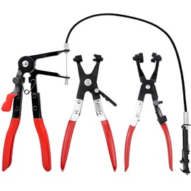 DGMI Hose Clamp Pliers Set of 3 Hose Clamp Pliers Spring Band Clamp Pliers Hose Clamp Pliers with Straight Neck for Car Repair Tool, Car Repairs