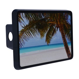 Rogue River Tactical Palm Tree Ocean Beach Waves Coastal Sunset Trailer Hitch Cover Plug Gift Idea Shoreline