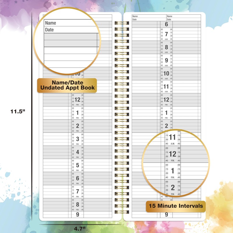 Appointment Book - Salon Appointment Book, 11.5" x 4.7", Hourly