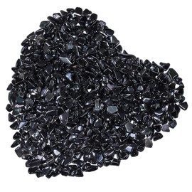 Cheungshing Black Obsidian Irregular Shaped Small Crystal Tumbled Stone, Decorative Chips Stone Crushed Quartz for Healing Jewelry Making Home Decoration