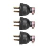 3Pcs American 3 Pole Plugs Compact Plastic Anti Loose Portable