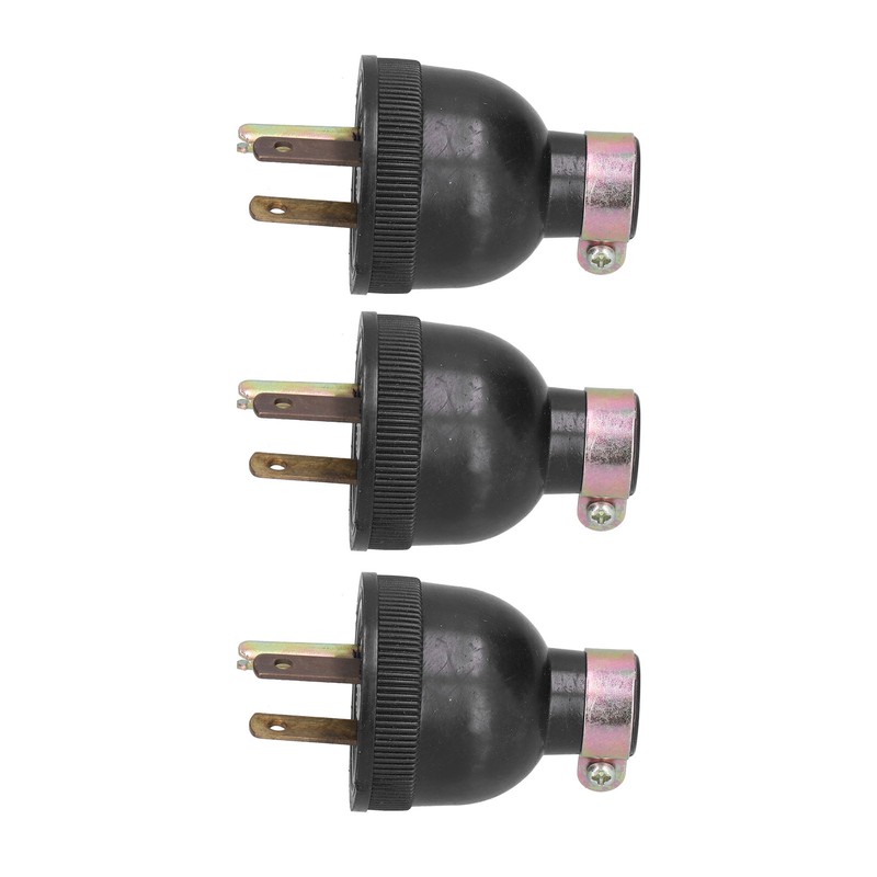 3Pcs American 3 Pole Plugs Compact Plastic Anti Loose Portable